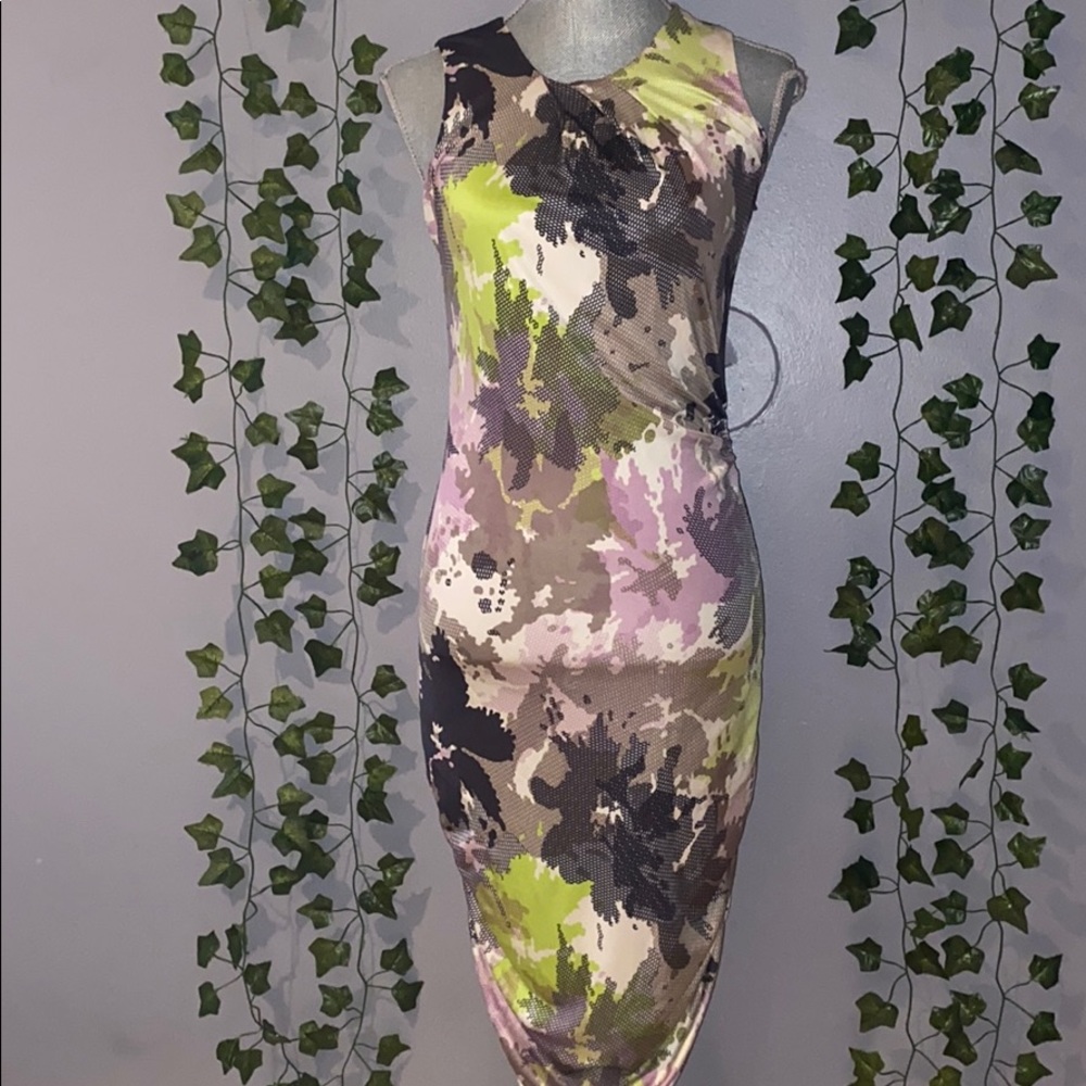 Women’s Poleci Silky Multicolor Bodycon Dress Medium